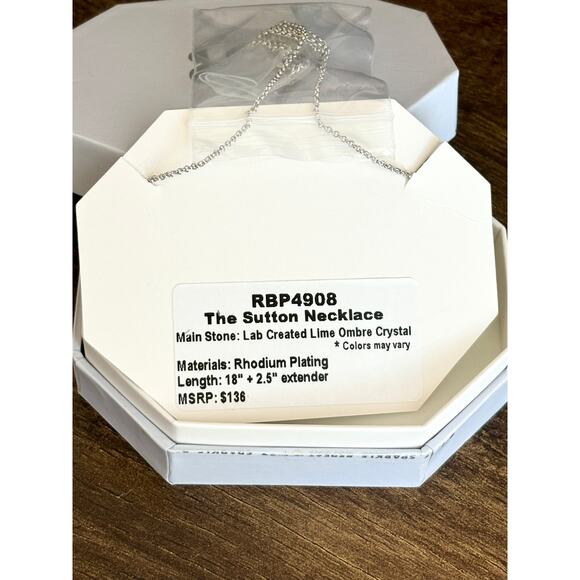 Bomb Party RBP4908 The Sutton Necklace LC Lime Ombre Crystal - Picture 3 of 3